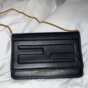 FENDI clutch black + gold